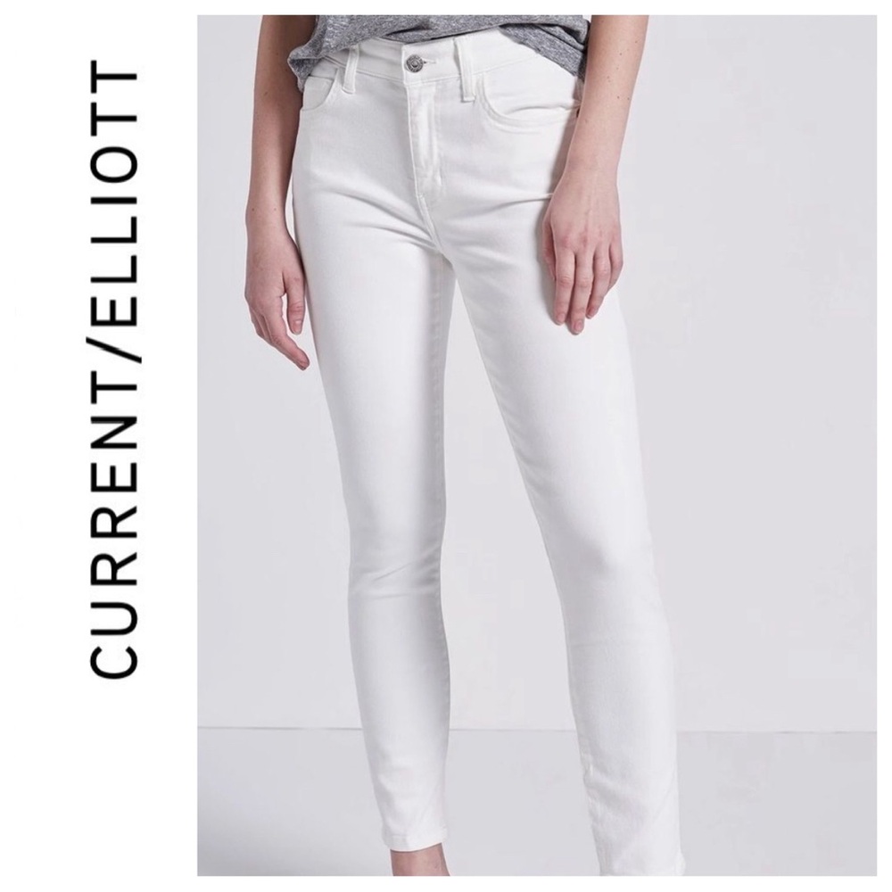 Current/Elliott Stiletto Skinny Jeans White 26